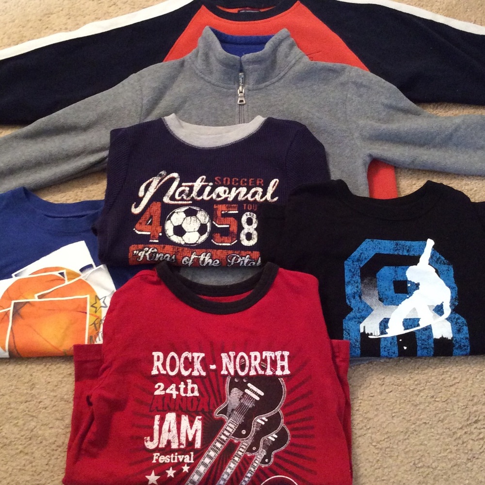 Boys 4 Long Sleeve‎ And 2 Short Sleeve Bundle, Size 5/6,